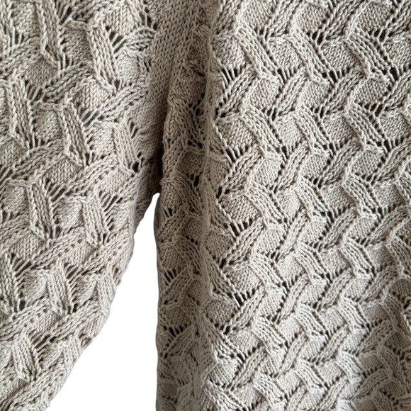 LOFT Open Knit Crochet Sweater Women’s Size Large Casual Boho Fall - Picture 5 of 13